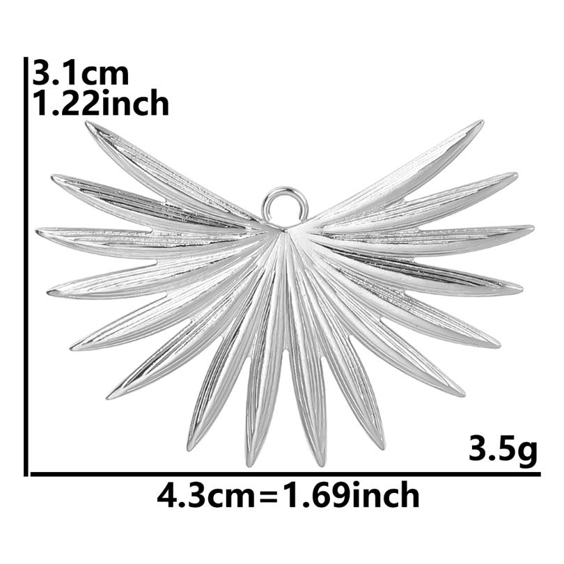 6pcs Silver Color Plant Tree Leaf Flower Charms For Jewelry Making Earring Necklace Connector Stainless Steel Charm Pendant Bulk