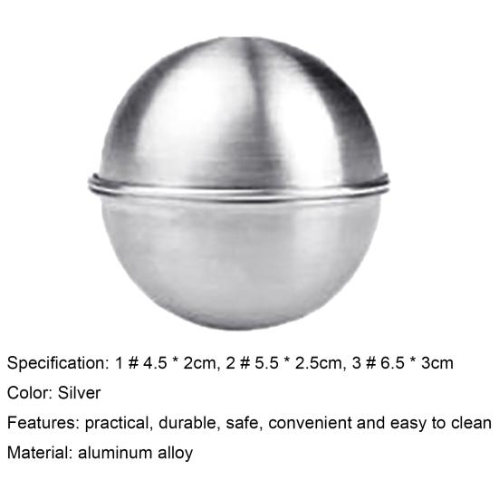 2Pcs Cake Shape Mold Ball Reusable Aluminum Alloy DIY Baking Tool Accessories