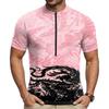 Herren Kurzarm Radtrikot Atmungsaktiv Schnelltrocknend Halber Reißverschluss Vorne Leichtes Stretch-Gewebe mit Aufgedrucktem Design für Outdoor-Sportarten
