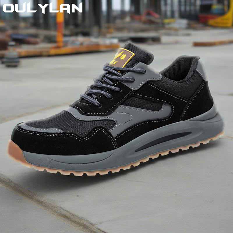 Oulan New Protective Shoes Men's Safety Anti Slip Shoes Steel Toe Men's Work Shoes Anti Puncture Work Shoes Men's Models