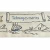 Pristine HERMES scarf Ruban Krooté Sailor's Tattoo Bandana silk Women H853374S Used