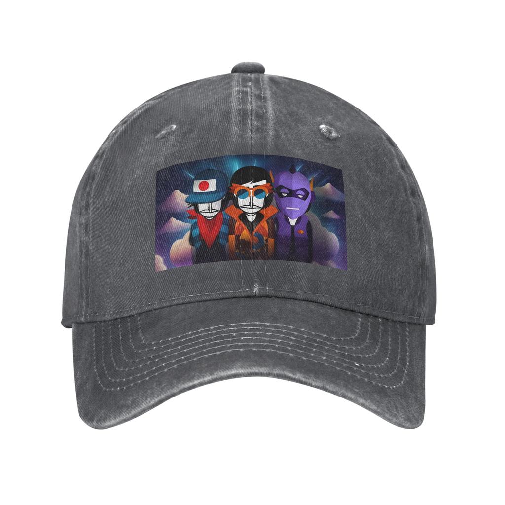 Incredibox Music Video Game Washed Denim Cap Casual Baseball Caps Adjustable Hat Summer Unisex Baseball Hats