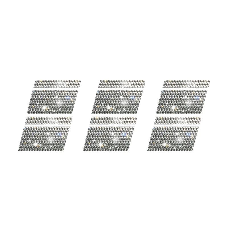 6Pcs Reflective Car Wheel Rim Stickers Mark Stripe Racing Wheel Hub Decals for Size 18" - 21" Bling Rhinestone Decor Sticker