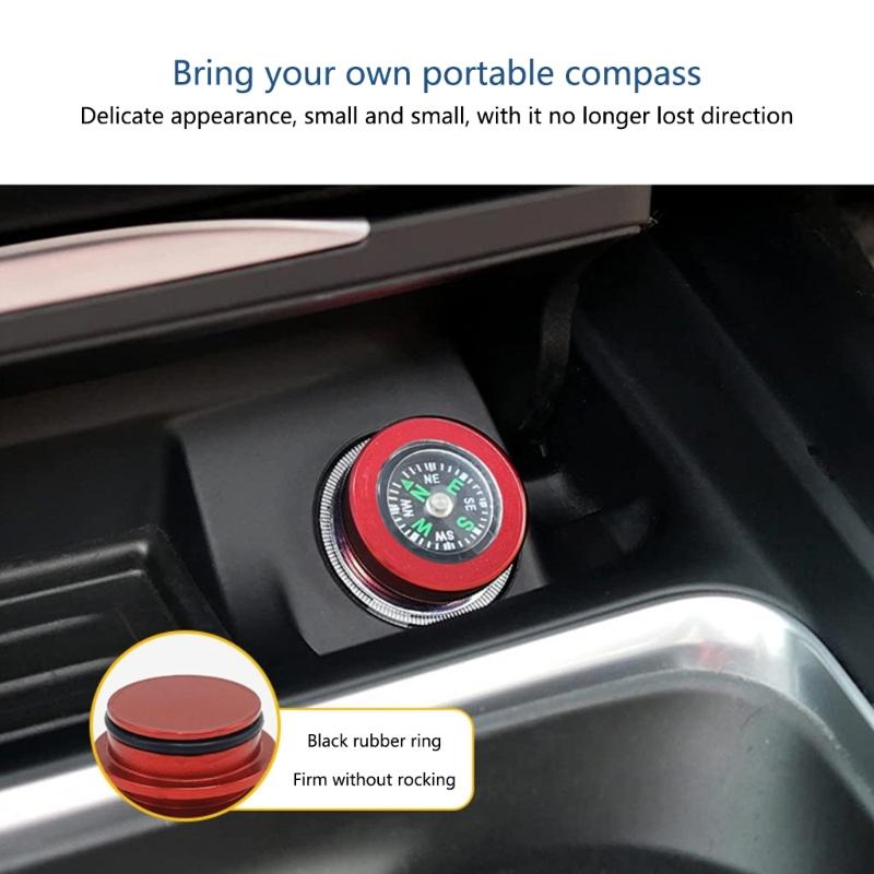 Aluminum Car Cigarette Lighter Plug Replacement,Compasses Button Cover Universal Push Button Dust Cover