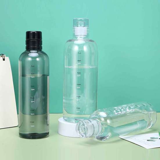 500/750ml Water Cup Time Marker Bottle BPA Free Leakproof Transparent Sports Water Bottle Fitness Gym Bottle