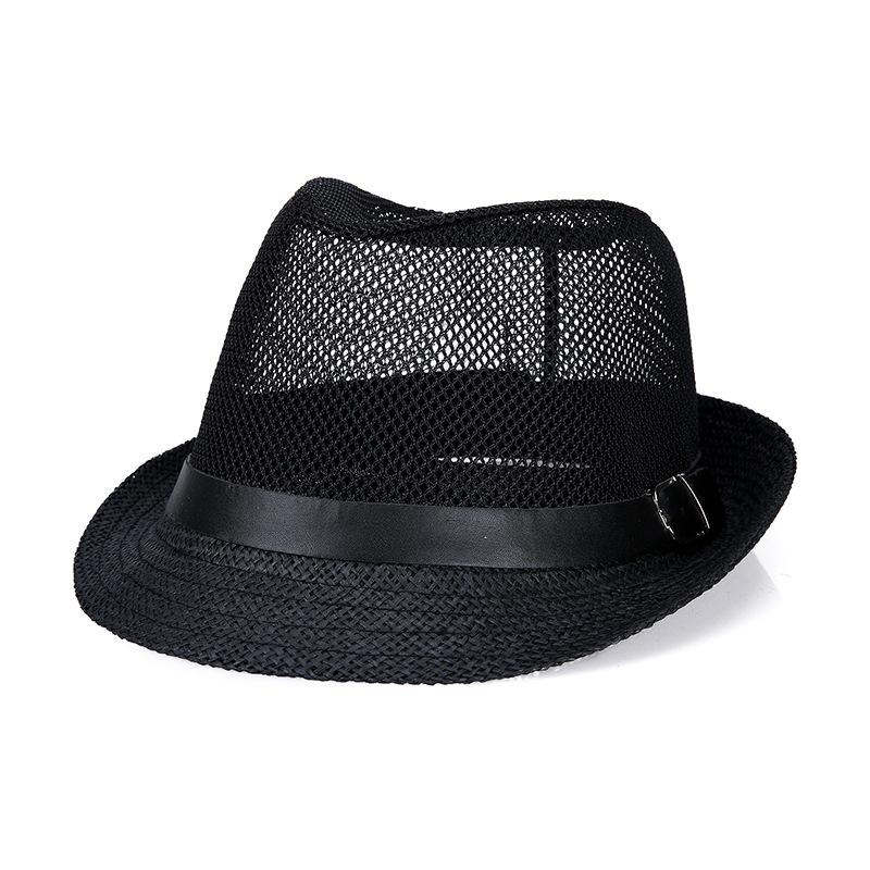 Hat Men's middle-aged and elderly summer linen sun hat Top hat Sunscreen hat Outdoor straw hat