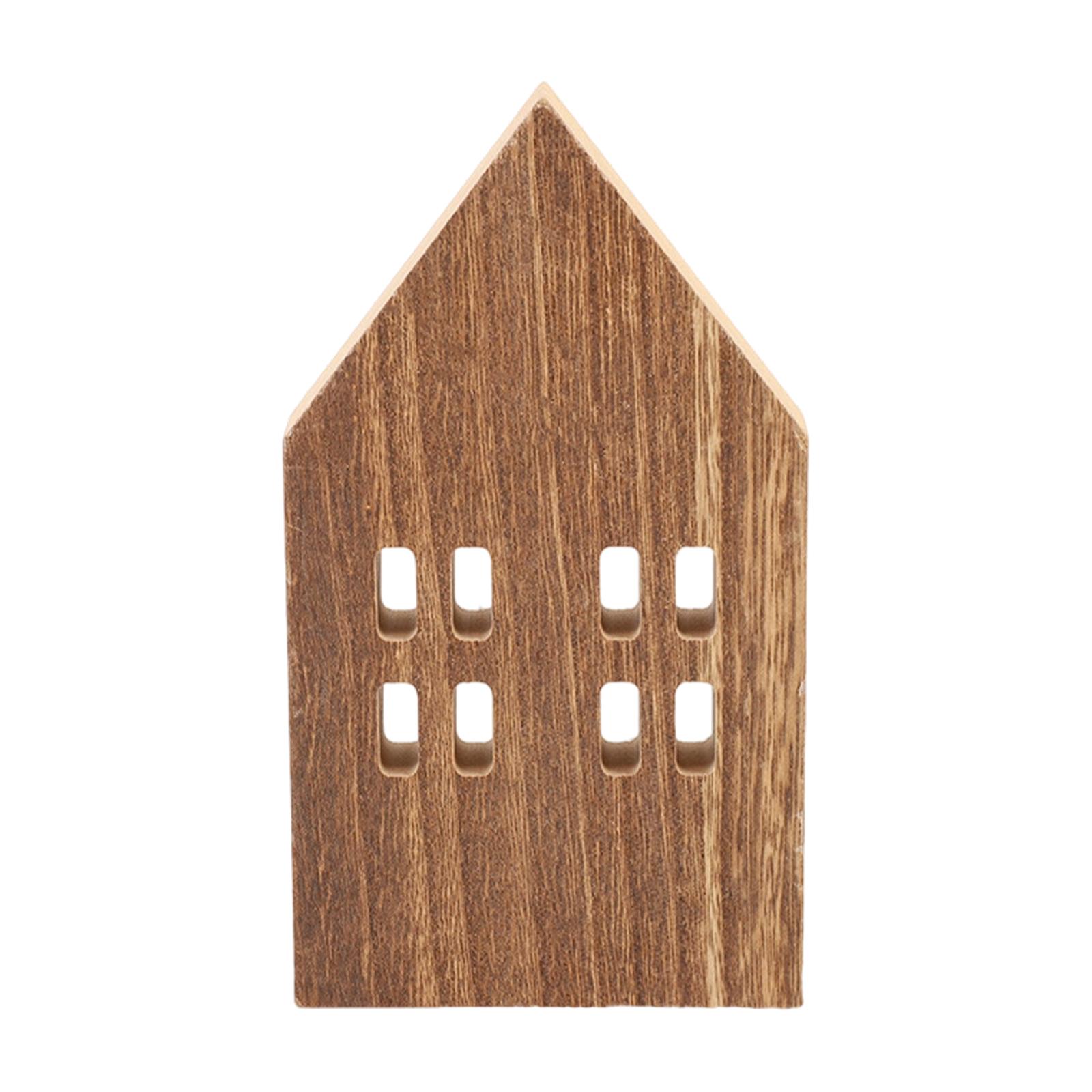 

House Shaped Wooden Sign Block Christmas Gift Small Christmas Wooden House коричневий