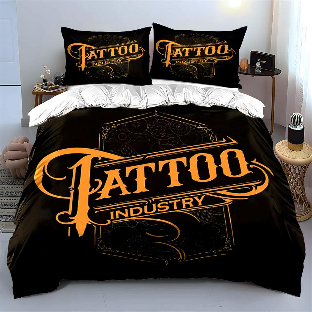 Tattoo Design Three-Piece Set Multiple Sizes Kid'S And Adults' Bedroom Exquisite 3Pc Bedding Set, Gift