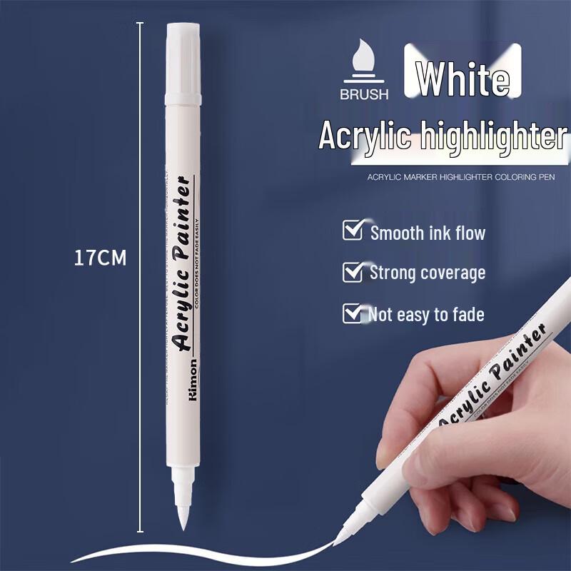 Jiamo White Double-Ended Acrylic Highlighter Pen Set