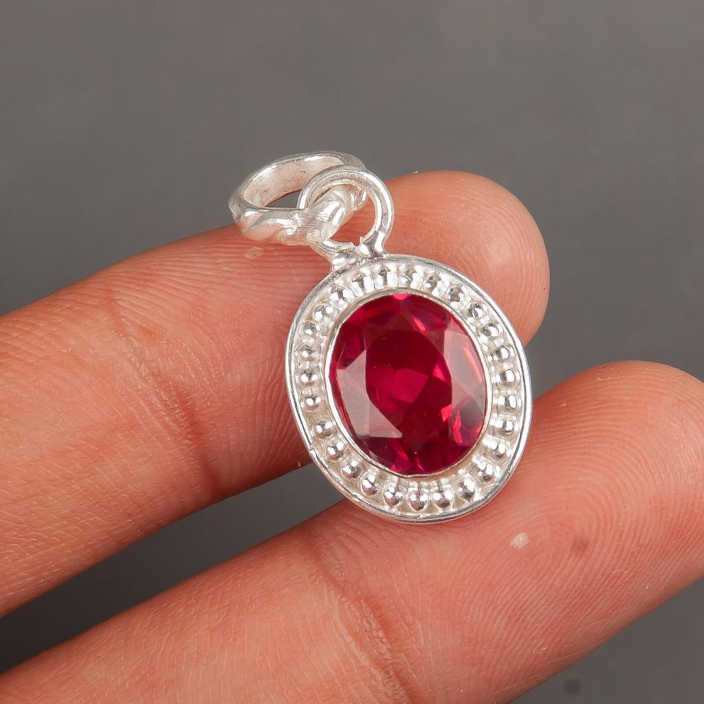 Pink Tourmaline Gemstone 925 Sterling Silver Jewelry Handmade Gift Pendant1.20" PP-7-18