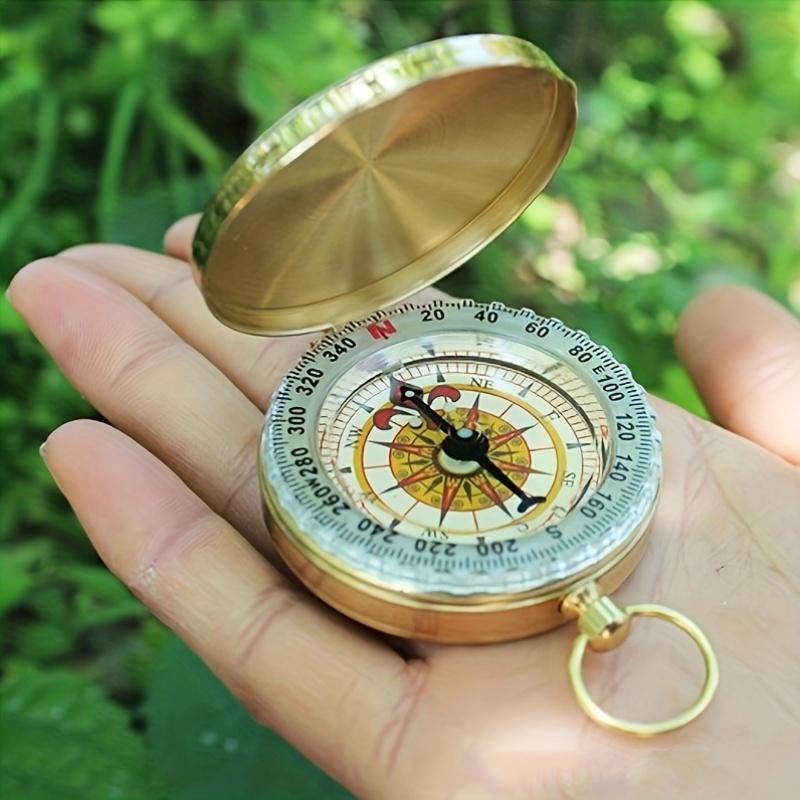 Copper Survival Compass with Glow-in-the-Dark Features - Water-Resistant, Enhanced Visibility for Camping & Hiking