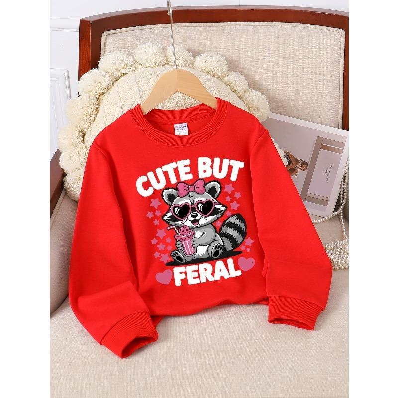 European sizes Kids' Casual Sweatshirt Printed Round Neck Pullover, Kids' Fashion Sweatshirt Featuring Adorable Animal Prints