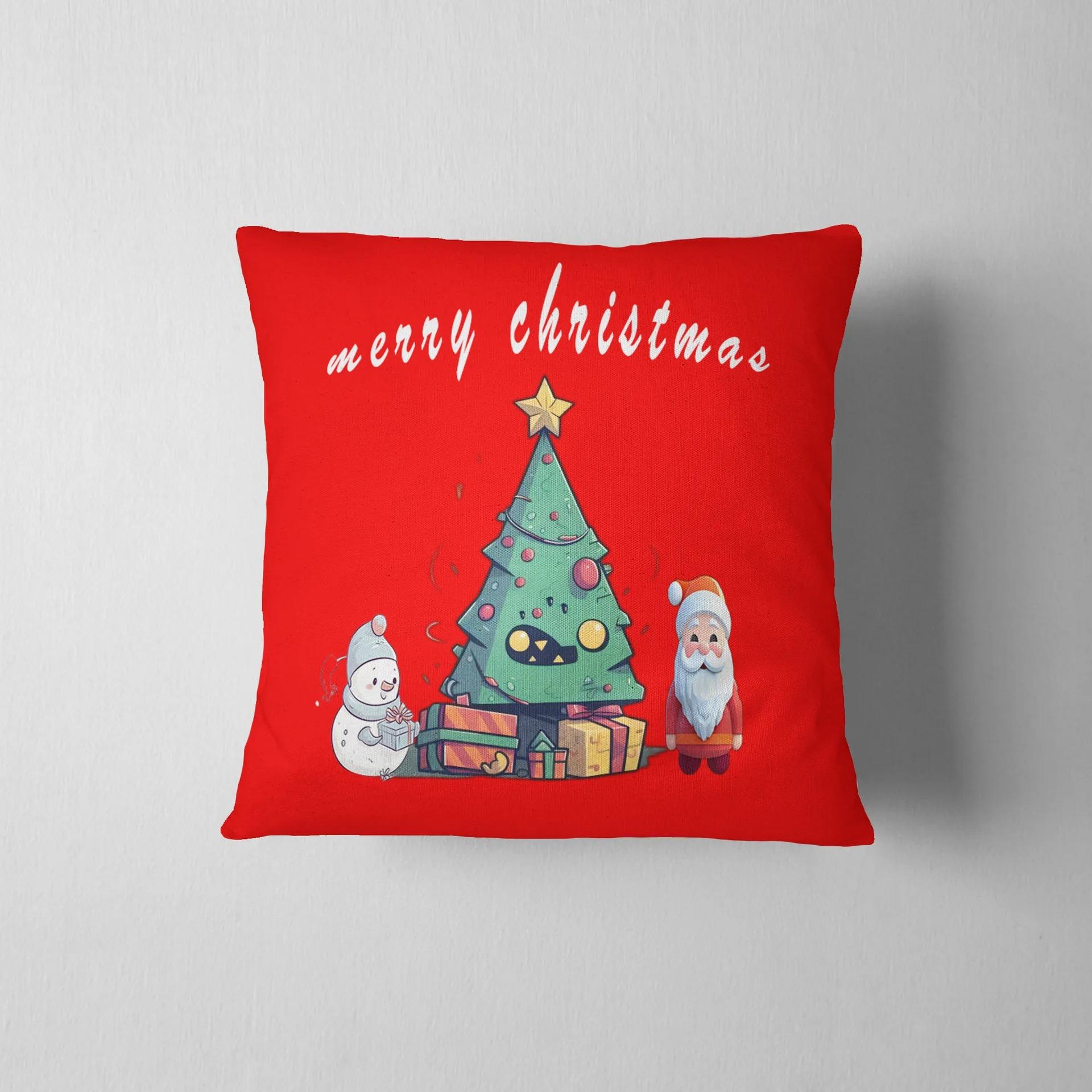 

Наволочки с рождественской тематикой Аксессуары для автомобиля Офис Санта-Клаус Гостиная Диван Домашние наволочки 40x40cm