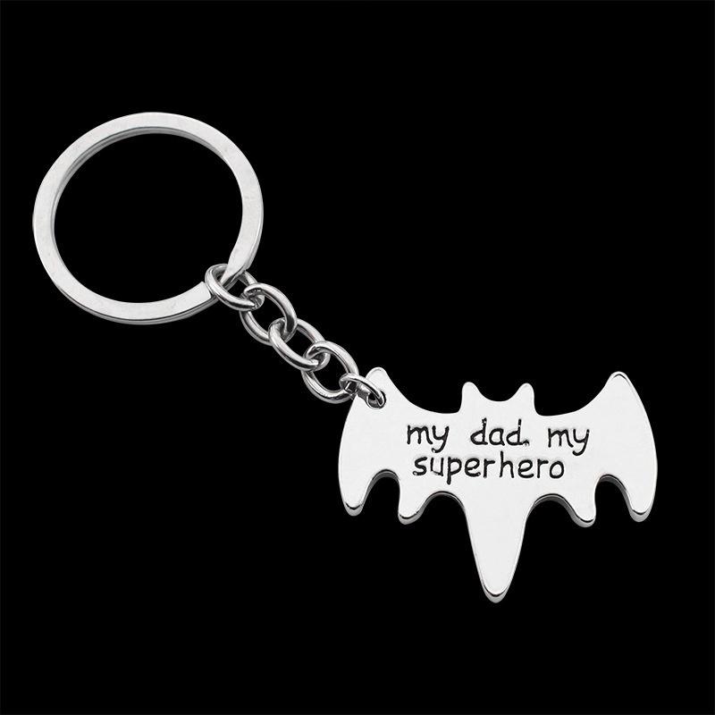 Cartoon  keychain lettering my dad my super hero superhero keychains for father's day gift