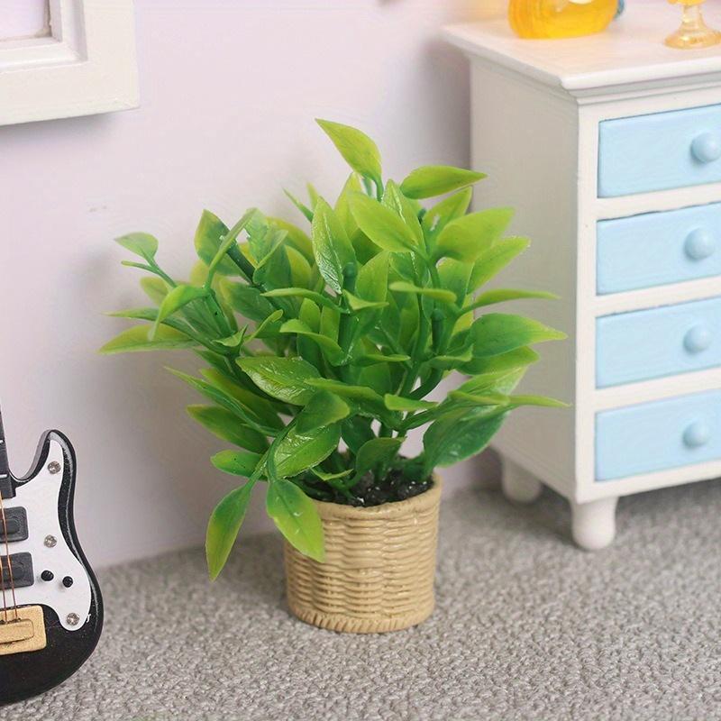 1pc Artificial Tiny Greenery Ornament Mini Potted Plant Mini Model Dollhouse Accessories