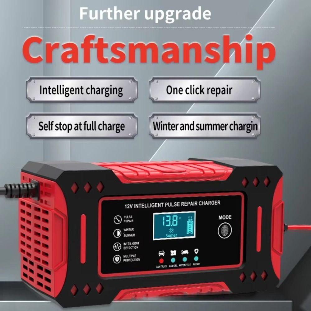 Pulse Repair Intelligent Car Battery Charger 6A Output Lead-Acid Battery Repair Auto Charging