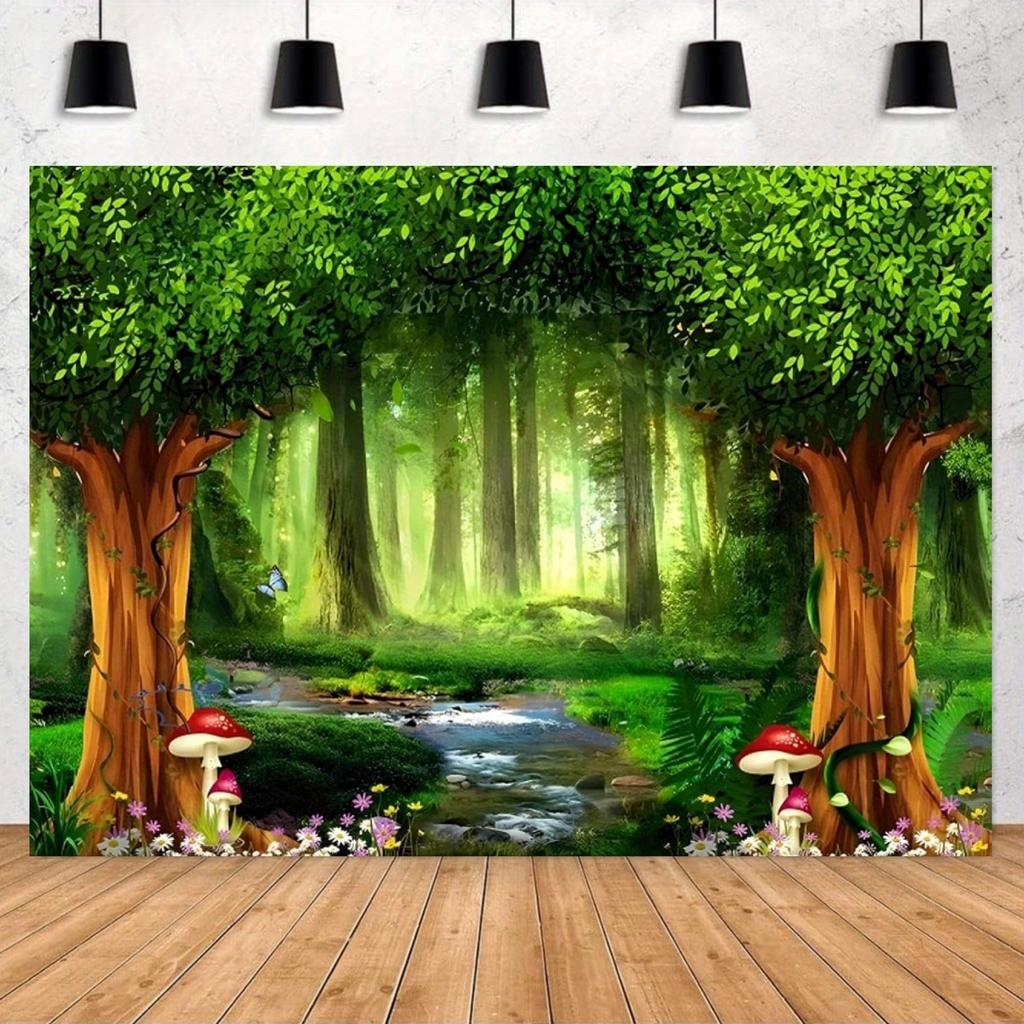 Fantasy Wonderland Background Wonderland Forest Butterfly Creek Decoration Used for Birthday Party Decoration