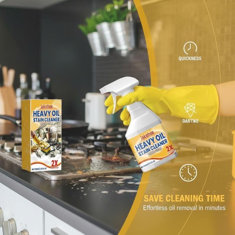 JAKEHOE Kitchen Heavy Oil Cleaner Powerful Cleaning Grease Oil Stain Powder Cleaner Muilt-FunctionsDuty Degreaser Cleaner Spray