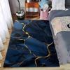 Luxury Dark Blue Marble Carpet with Gold Veins, Modern Elegant Design Suitable for Use As an Anti-slip for Living Room Bedroom Sofas