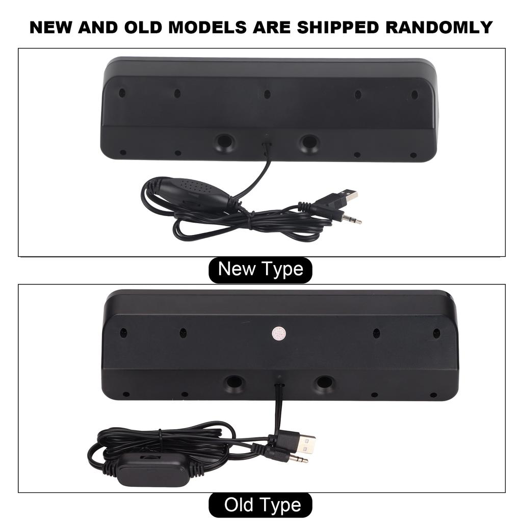Wired Speaker HiFi Stereo Subwoofer USB Powered 3.5mm Plug Portable Desktop Long Speaker for TV Computer Long Speaker