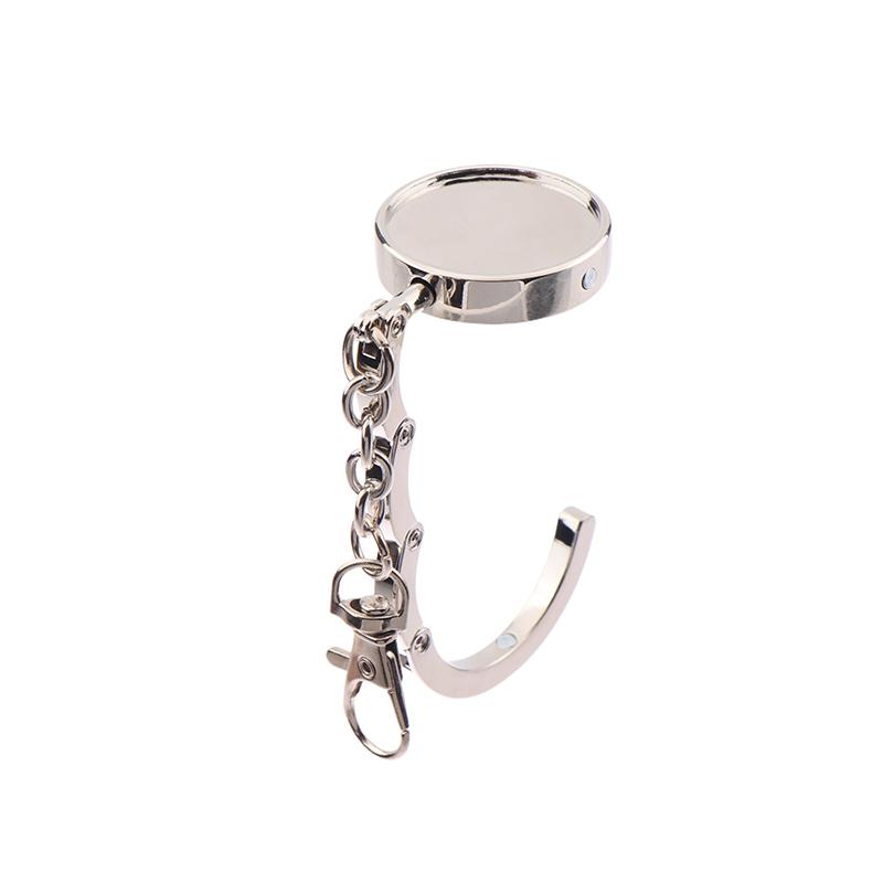 Simple Round Metal Folding Bag Hook Holder Portable Handbag Hooks Keychain Table Side Hangers Multipurpose Non-Slip Hook