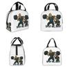 Dwayne Johnson And Kevin Hart Gym Cartoon Insulated Lunch Bag for Women Kids Portable Food Boxes Thermal Lunch Box Tote