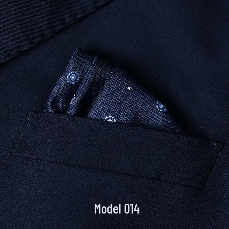 Men's British Pattern Pocket Square - Suit Wedding Banquet Accessory, Polyester Cotton Handkerchief.