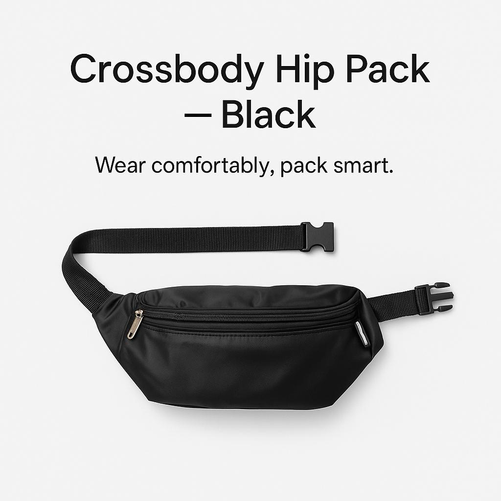 Daiso Çapraz Askılı & Bel Çantası - Siyah