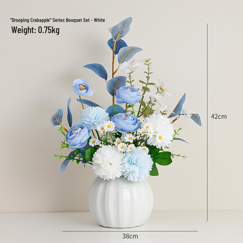 Nordic Artificial Flower Decor: Realistic Floral Arrangements for Living Room & Dining Table.