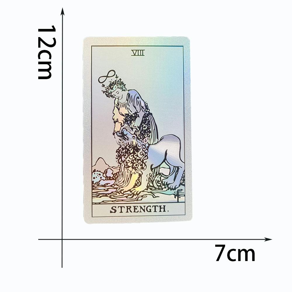 Noua folie de aur Laser colorat Tarot Ștanțare cu aur Imprimare coloră Plastic rezistent la apă Carte de joc de joc de masă