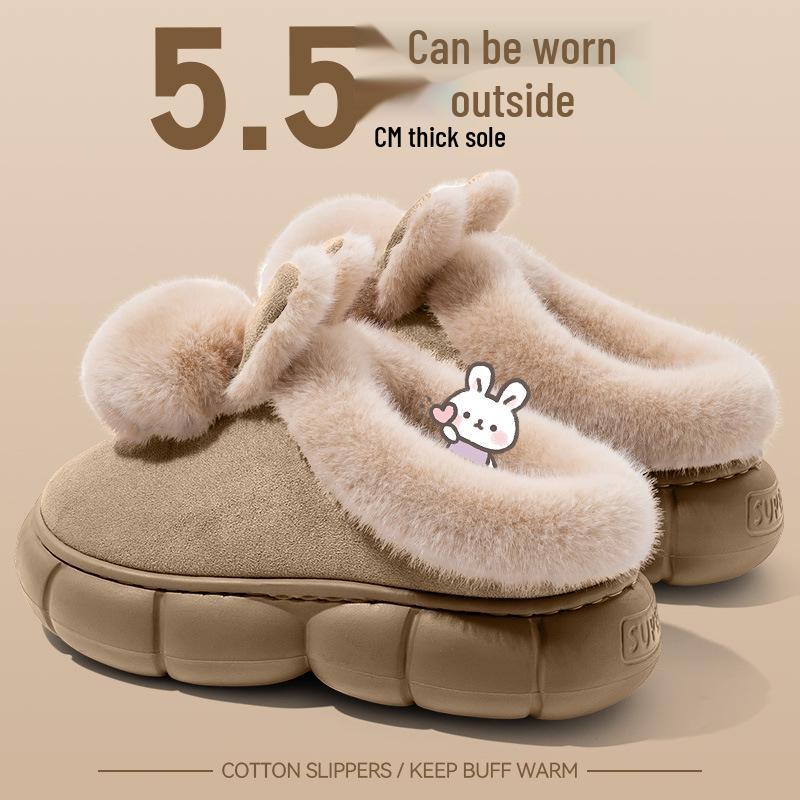 Women's Warm Fleece-Lined Non-Slip Postpartum Slippers for Autumn/Winter 2025