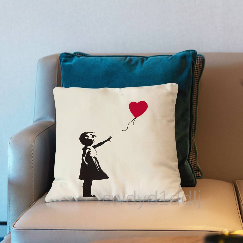 Street Art BBanksy Graffiti Cushion Cover Pillow Cover Decor Pillowcase Printed Cushion Case For Couch