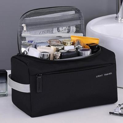 4038 Pour Hommes Sac de Toilette de Voyage Portable Tissu Oxford Imperméable Pliable Organisateur Cosmétique, Taille M
