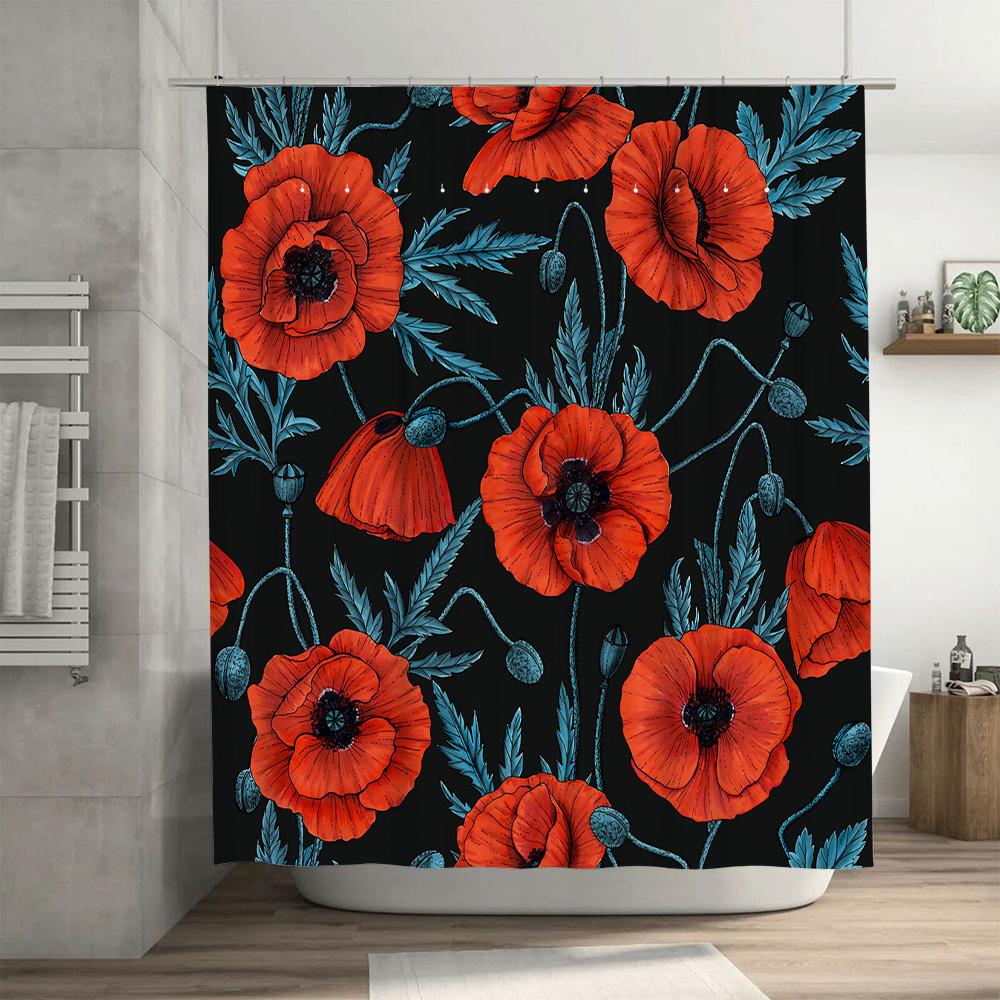 Popular Peony Bathroom Decoration Curtain Art Print Home Decor Showershower Liner Organizer