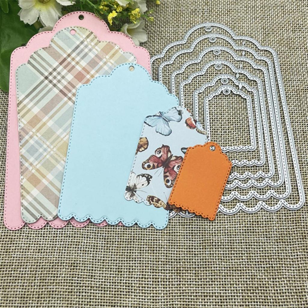 New Six-piece Tag Metal Cutting Die Mould Scrapbook Decoration Embossed Photo Album Decoration Card Making DIY Handicrafts