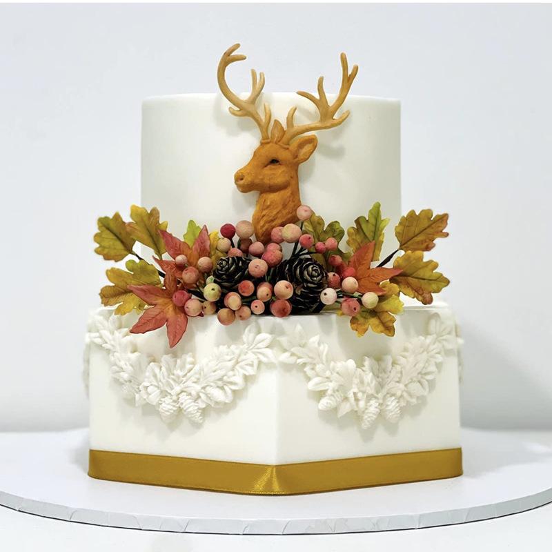 Christmas Fondant Silicone Mold Pinecone Cake Decoration Silicone Mold Hand Made Decorating Leaves Chocolate Candy Kitchenware