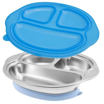 Baby Dining Plate Stainless Steel Children Dishes Suction Toddle Food Training Tableware Kids Feeding Bowls Baby Children Stuff