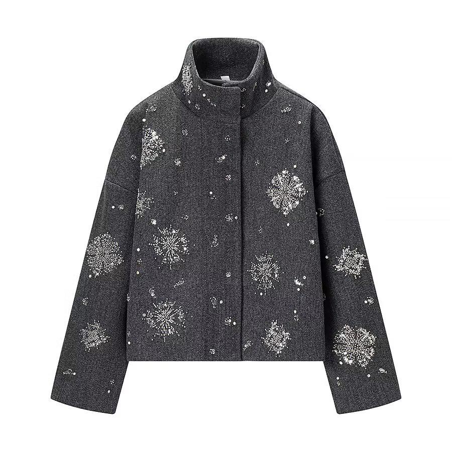 New Women`s Sequined Antelope Cashmere Stand