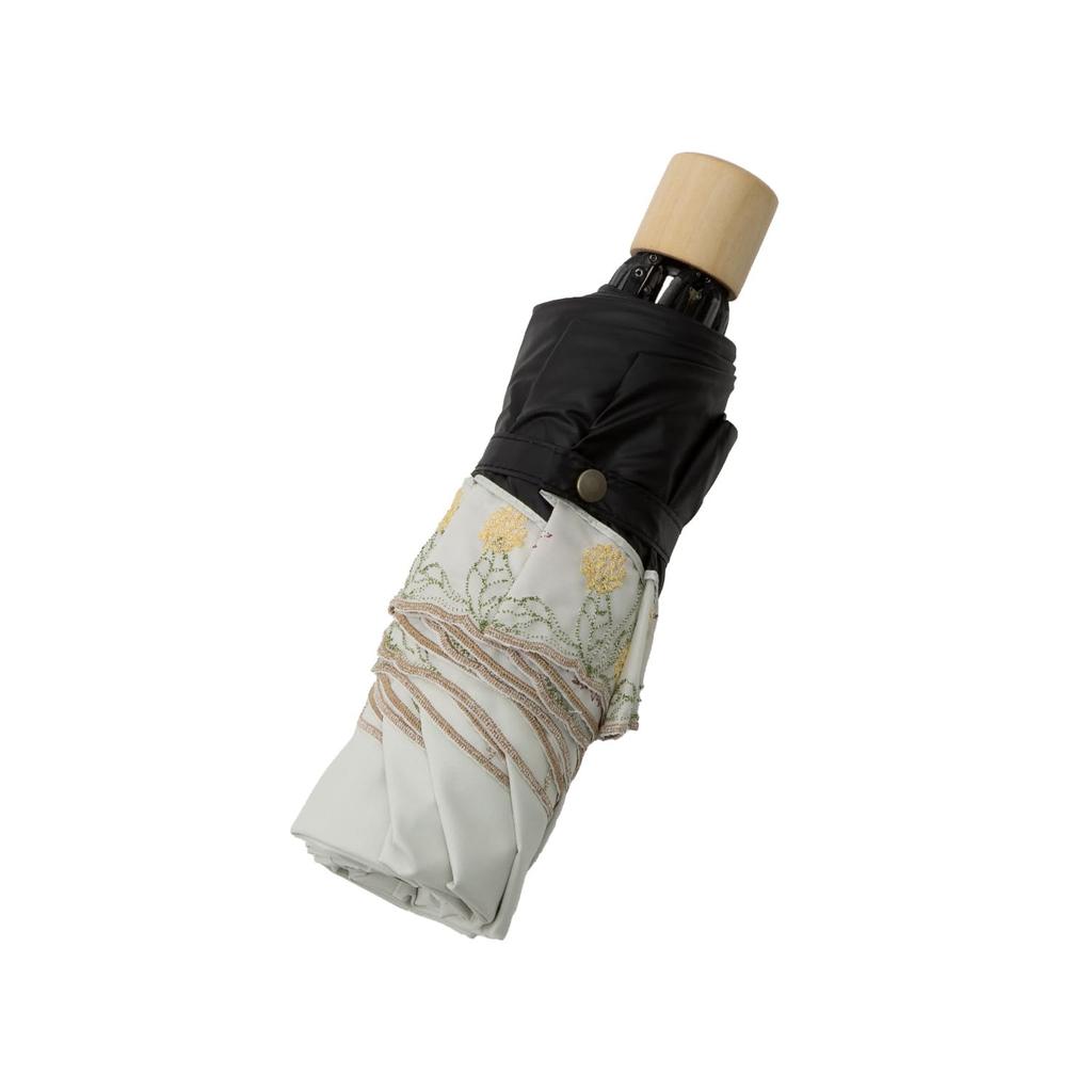 Rain or Embroidered Botanical Comes with Outer Day Gift [Chinoiserie Modern] Parasol, Shine, Foldable, Lightweight, 3-Section Mini, Women's, Pattern,