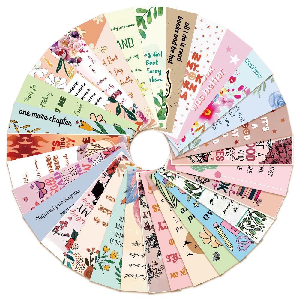 30pcs/set Reading Book Series Paper Bookmark DIY Book Decoration Cards Marking Page Bookmarks Stationery Gifts