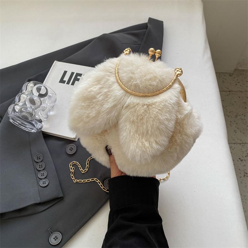 

Популярная популярная плюшевая сумка женская 2025 осень и зима новая текстурированная женская портативная плюшевая сумка сумка-мессенджер на цепочке женская