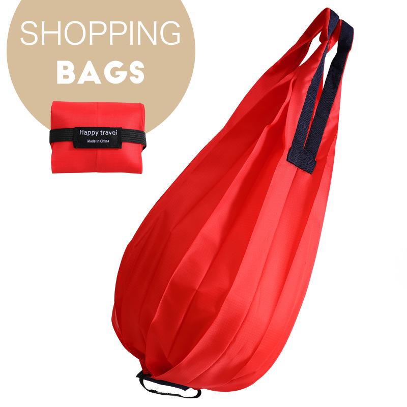 Eco-Friendly Foldable Shopping Bag: Large Capacity, Ultra-Light, Accordion Pleat Design with Hanging Buckle for Travel.
