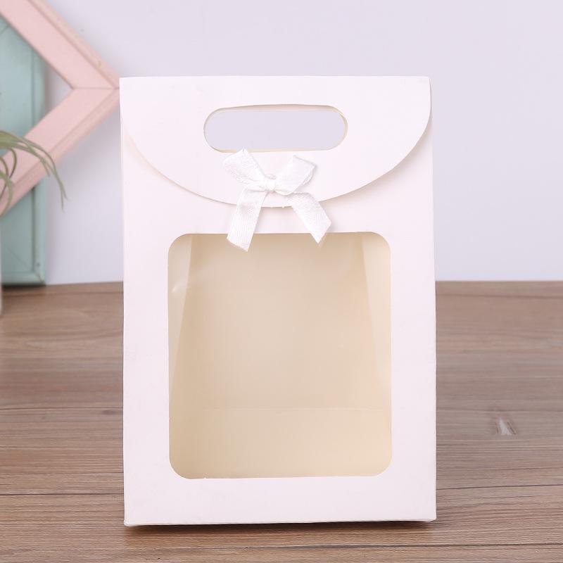 10pcs Black/white Transparent Windowed Gift Candy Cookie Wedding Boxes Eid Gift Bags Candy Cookie Bags Christmas Gifts