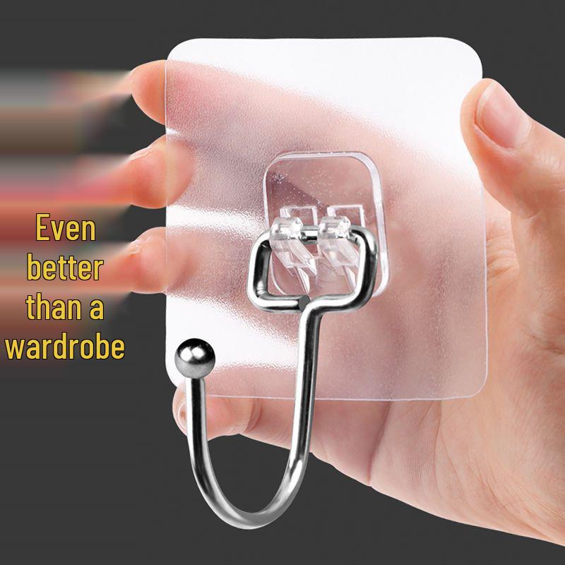 

Черный Матовый Большой Крючок - Сильный Клей, Без Сверления, Без Следов для Ванной и Кухни