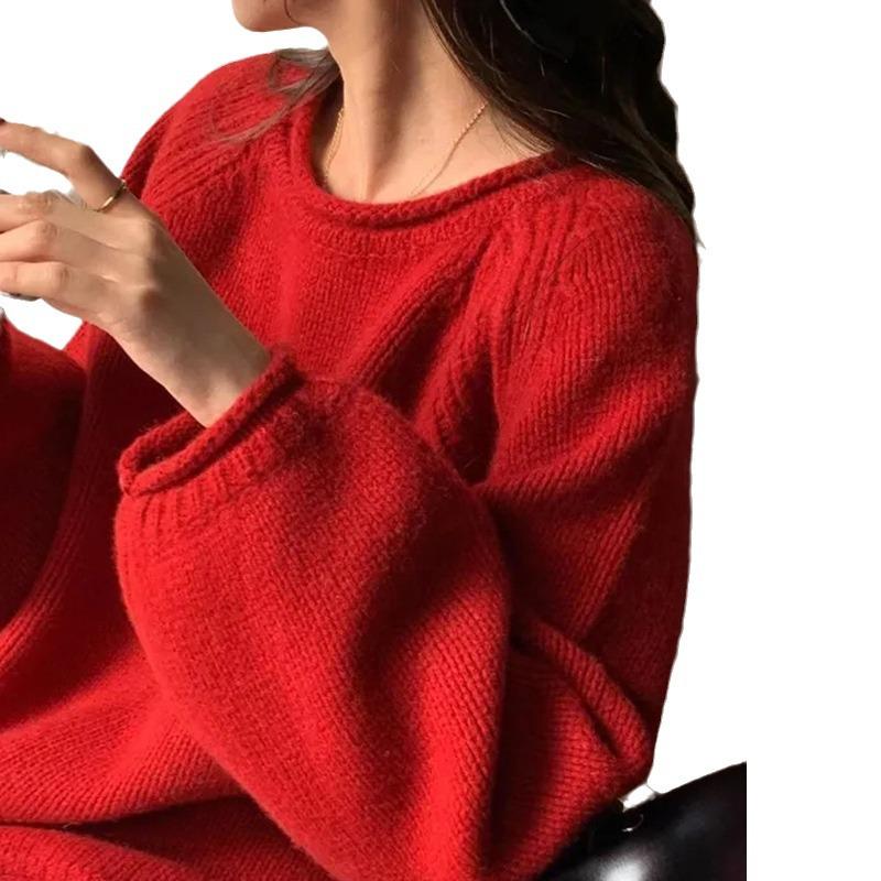 Damen Lässiger Rundhals Strickpullover - Herbst/Winter