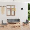 Day and Night - Day and Night Garden Furniture 6 Pieces with Cushions Made of Solid Pine Wood