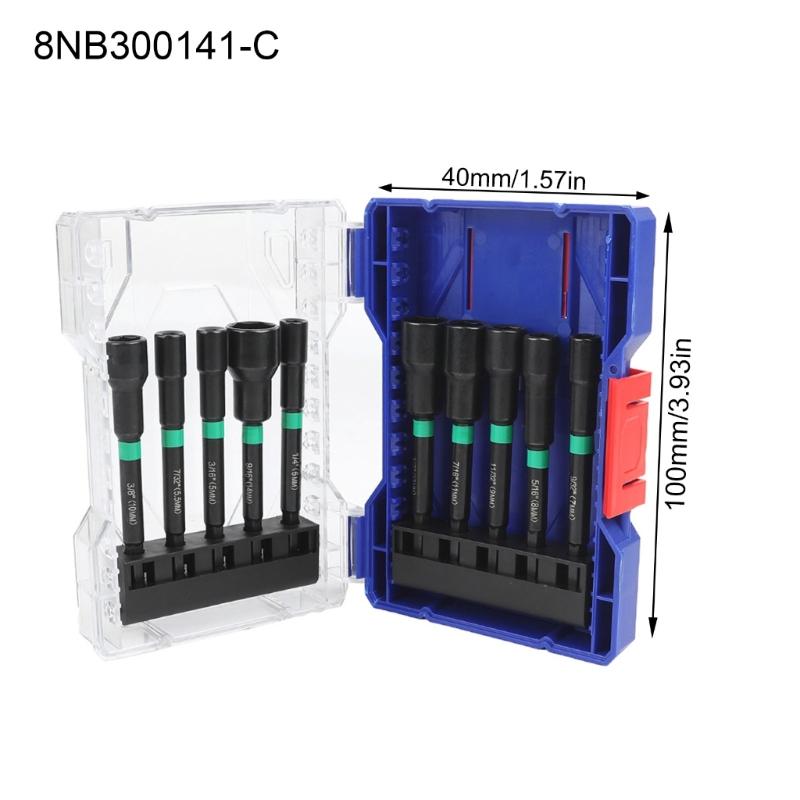 1 Set Hex Shanks Socket Drill Bit Magnetic Impact Driver Accuracy Socket Head for Efficient Nut and Screw Handling