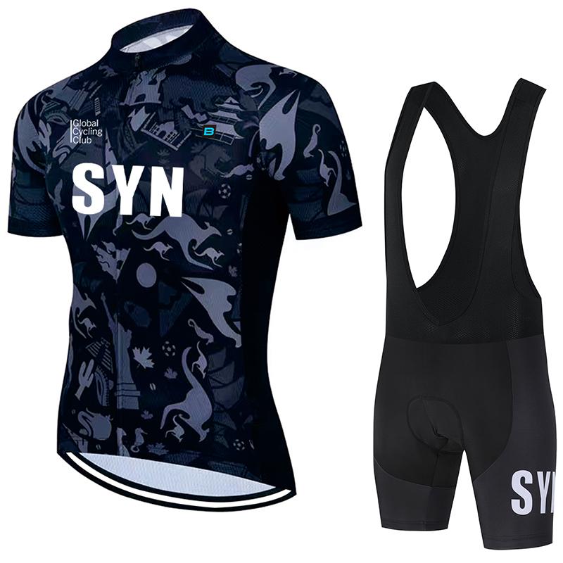 2026 SYN New Men's Cycling Jersey Set, Summer Sponge Seat Cushion, Cycling Bib, Road Bike, Bicycle Top, Bicycle Sports Shirt Set