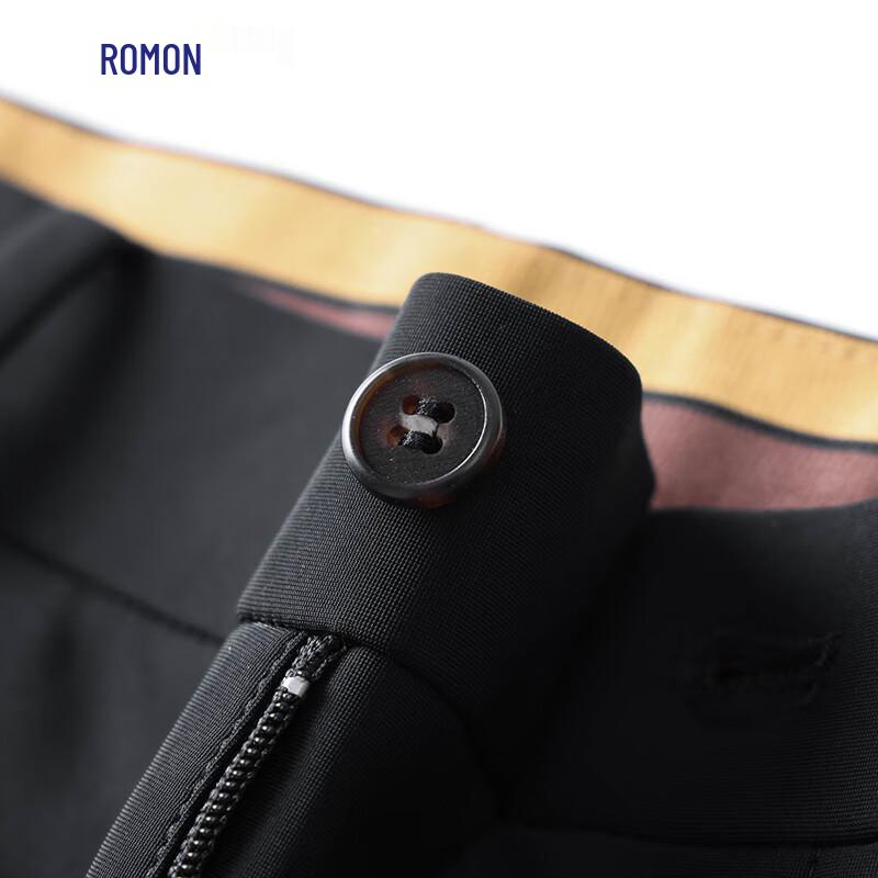 ROMON Men's Thick Anti-Static Business Casual Straight-Leg Pants