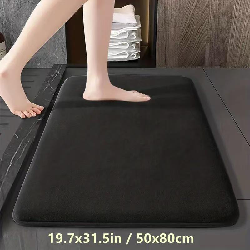 Temu Solid Color Non-Slip Absorbent Bathroom and Toilet Entrance Mat